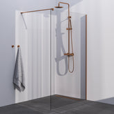 BRAUER Copper Season Inloopdouche set 1 helder glas 120x200 met muurprofiel koper geborsteld GS-ISMP1H120200GK